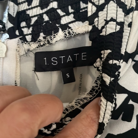 1. State Small Black and Tan Patterned Wide Leg Jumpsuit - Picture 4 of 6